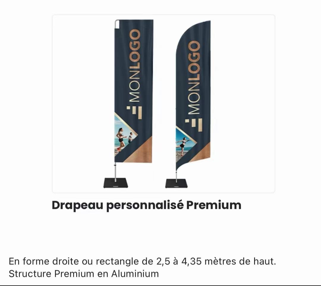 Drapeau personnalisé Premium – 3 m